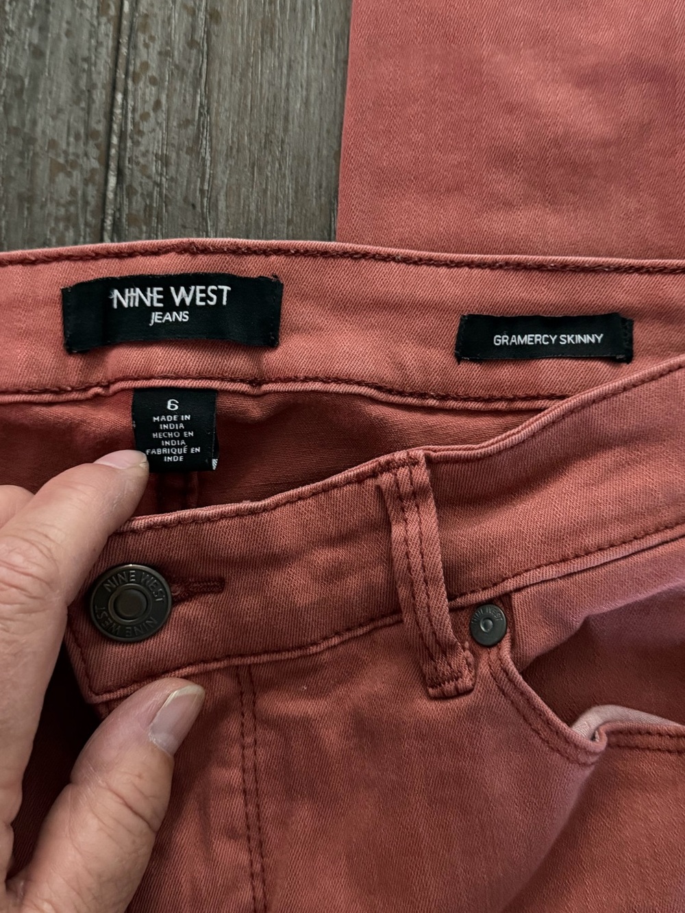 Nine West Terra Cotta Embroidered Skinny Jeans - Picture 10 of 12